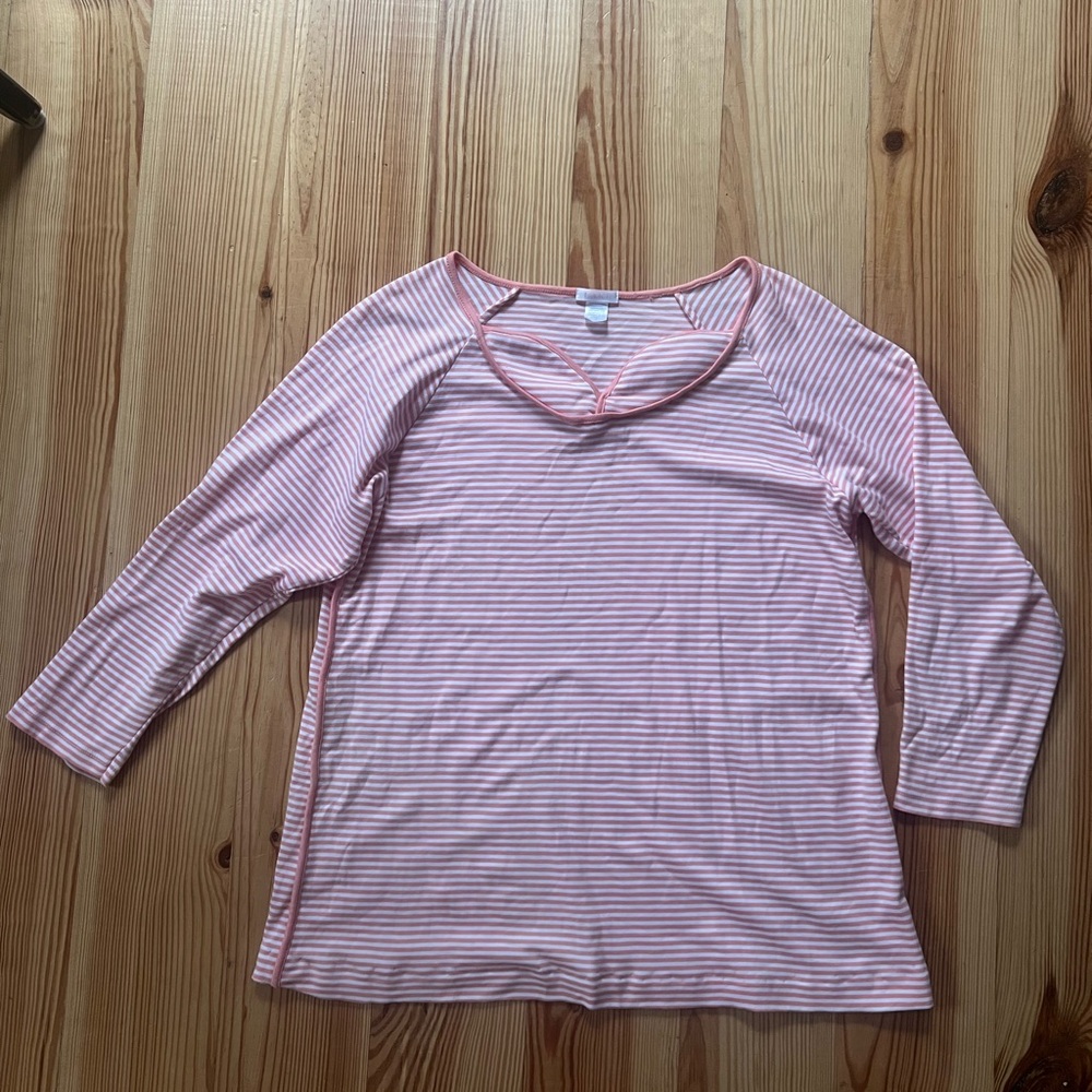 LAKE Striped Pink Women's Pajama Top